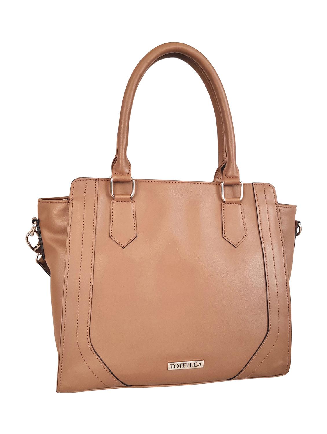 brown leatherette regular handbag - 14790079 - Standard Image - 4