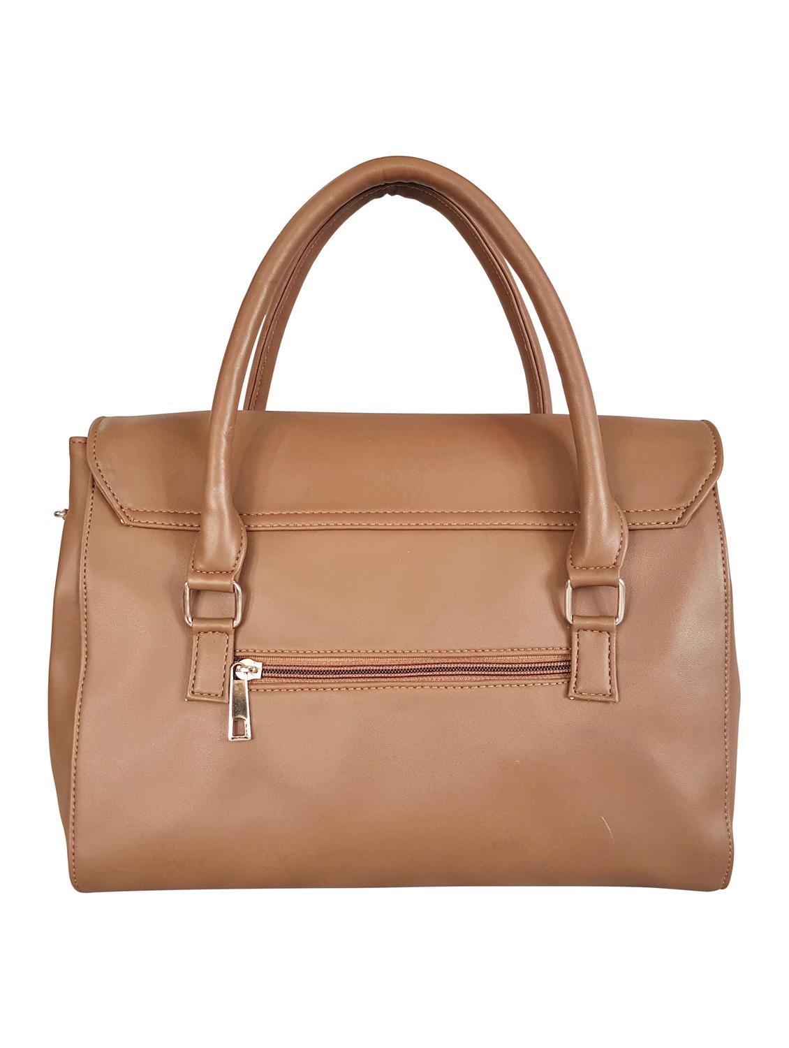 brown  leatherette  regular handbag - 14790081 -  Standard Image - 1