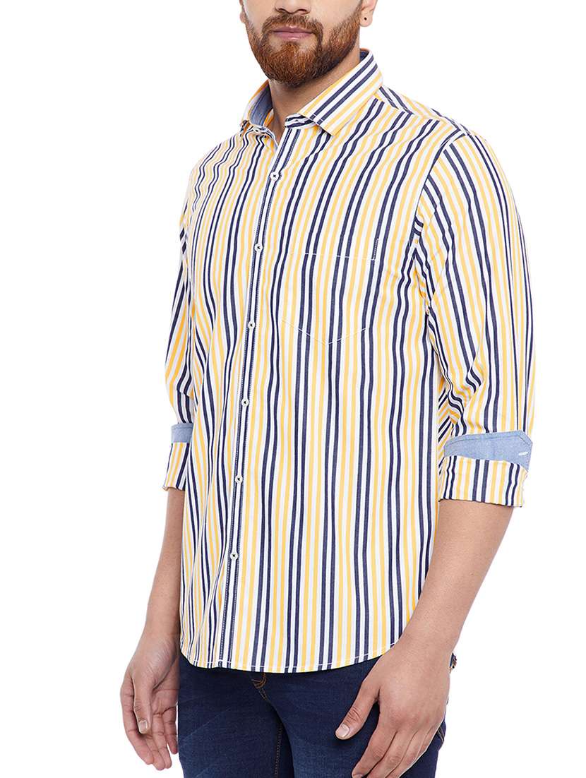 yellow cotton casual shirt - 14791386 - Standard Image - 1