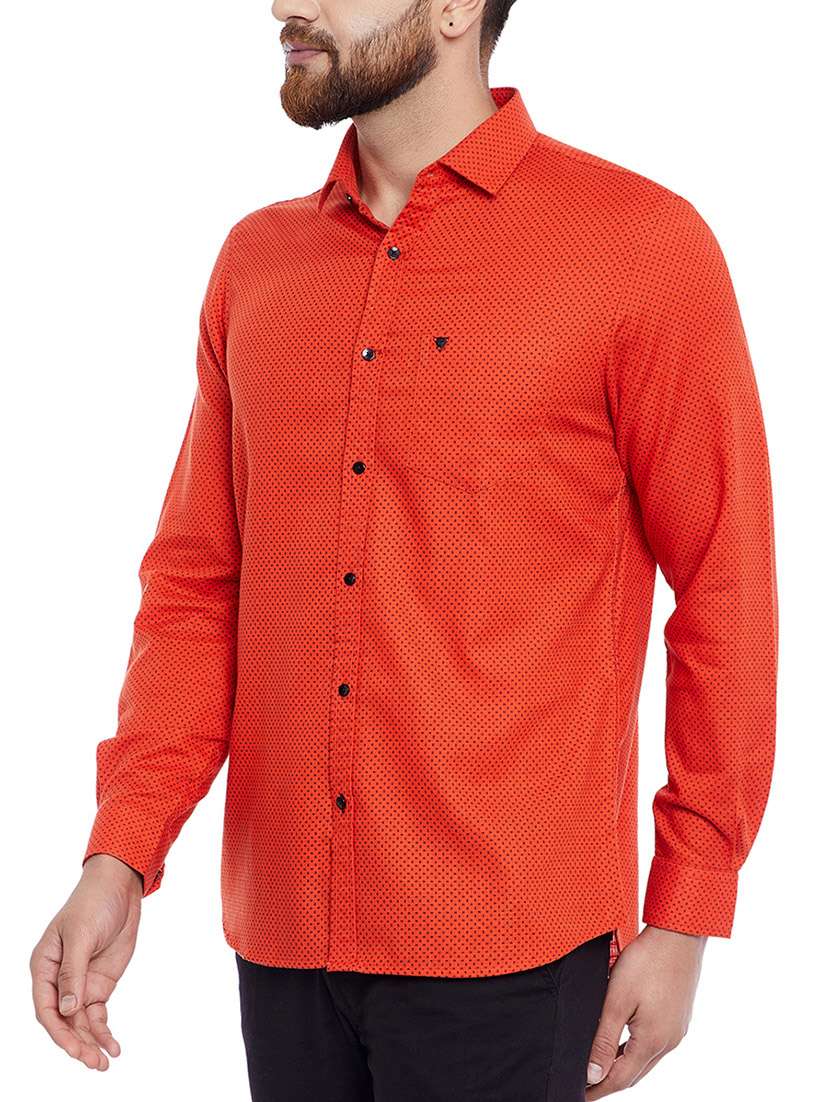 orange cotton casual shirt - 14791389 - Standard Image - 1