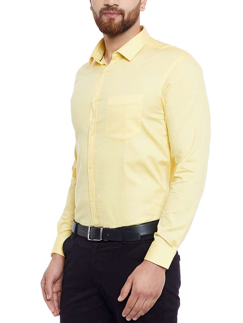 yellow cotton blend formal shirt - 14791405 -  Standard Image - 1