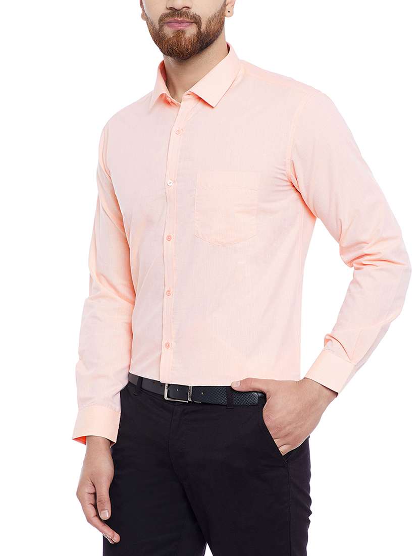 coral cotton blend formal shirt - 14791412 -  Standard Image - 1