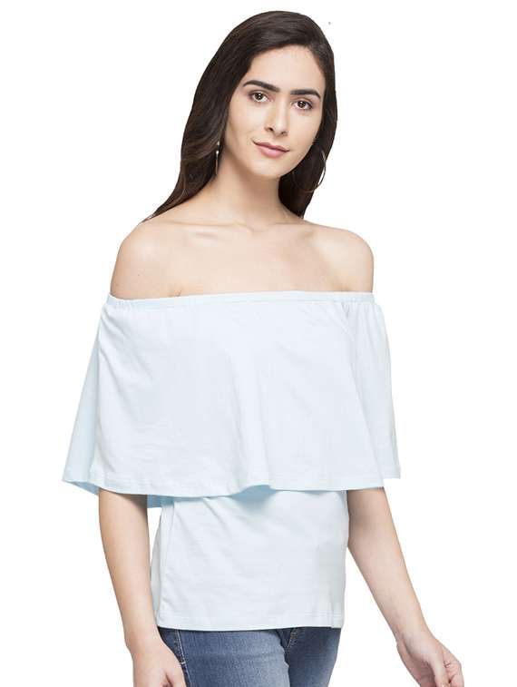 women's layered off shoulder top - 14791829 -  Standard Image - 1