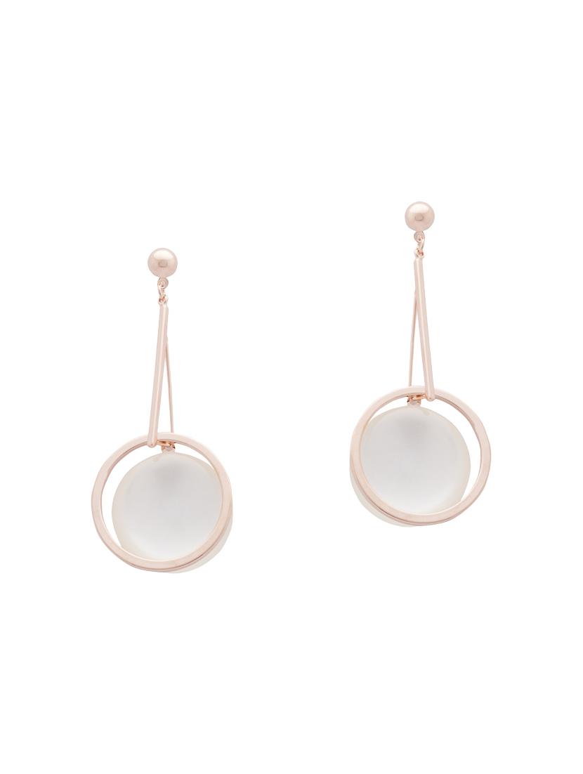 pink metal drop earrings - 14792262 -  Zoom Image - 0