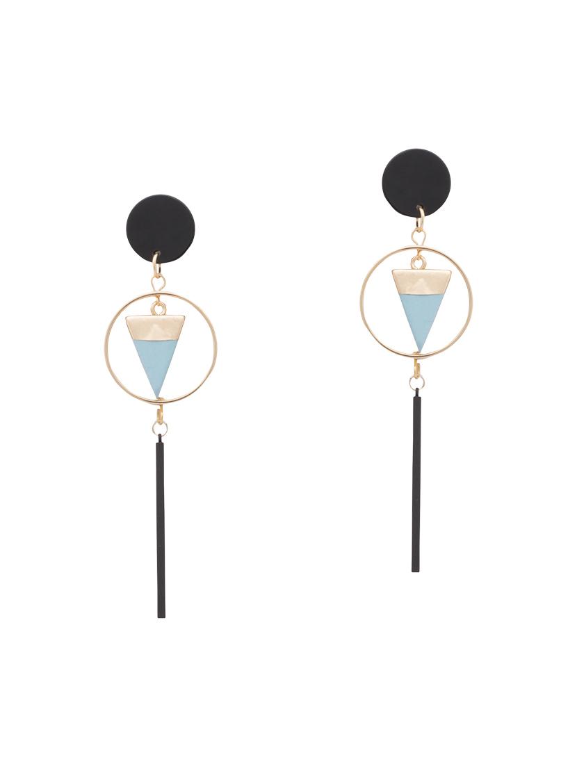yellow metal drop earrings - 14792269 -  Zoom Image - 0