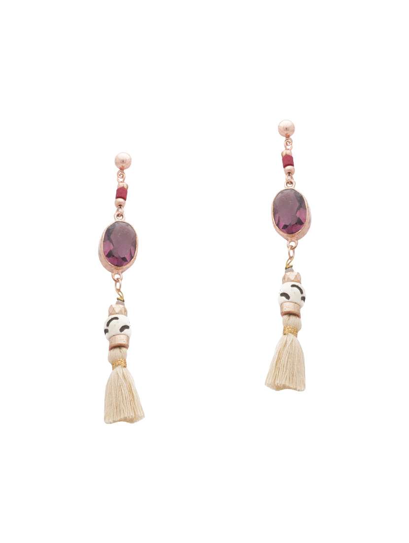 gold metal tassel earrings