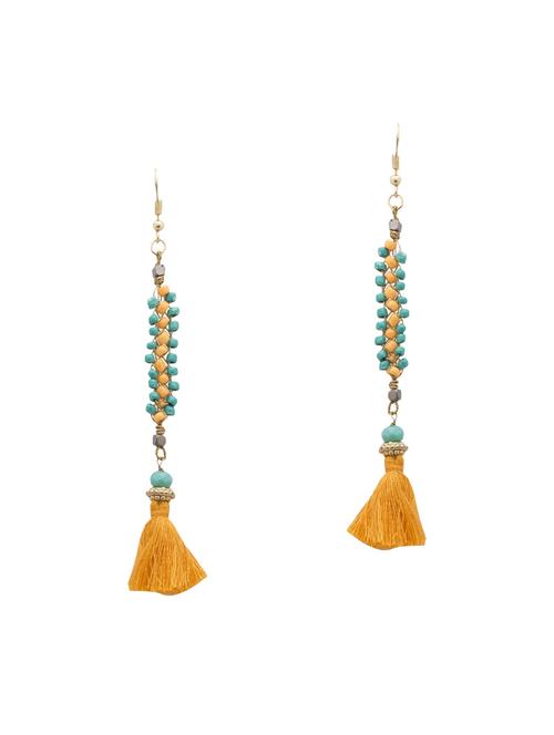 orange metal tassel earrings - 14792282 - Standard Image - 0