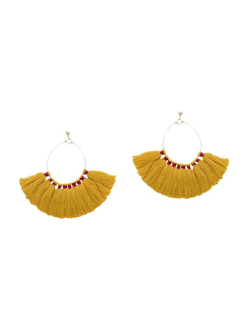 yellow metal tassel earrings - 14792287 - Zoom Image - 0