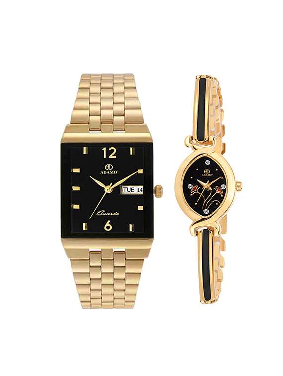 adamo analogue black dial men's & women's watch - 2251-1918ym02