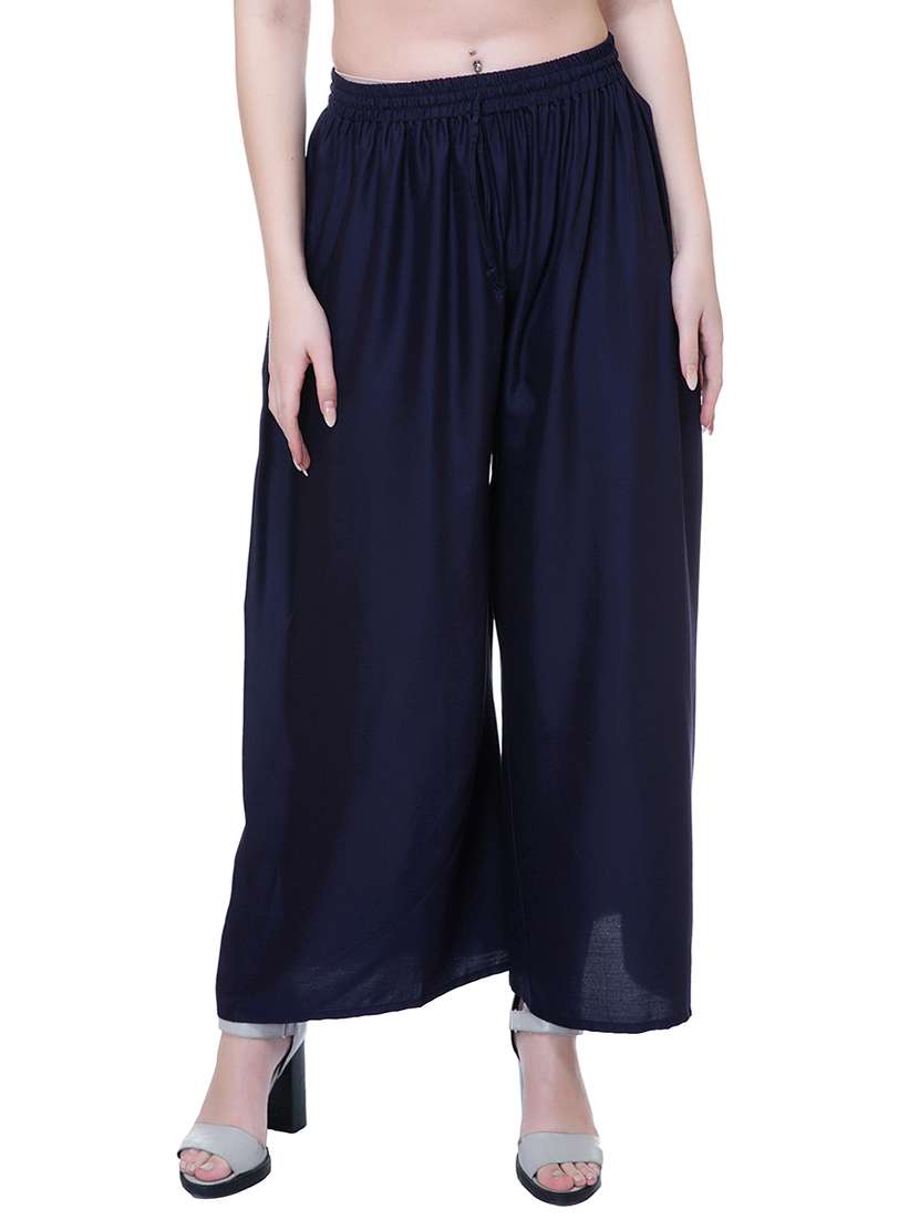 navy blue rayon palazzo