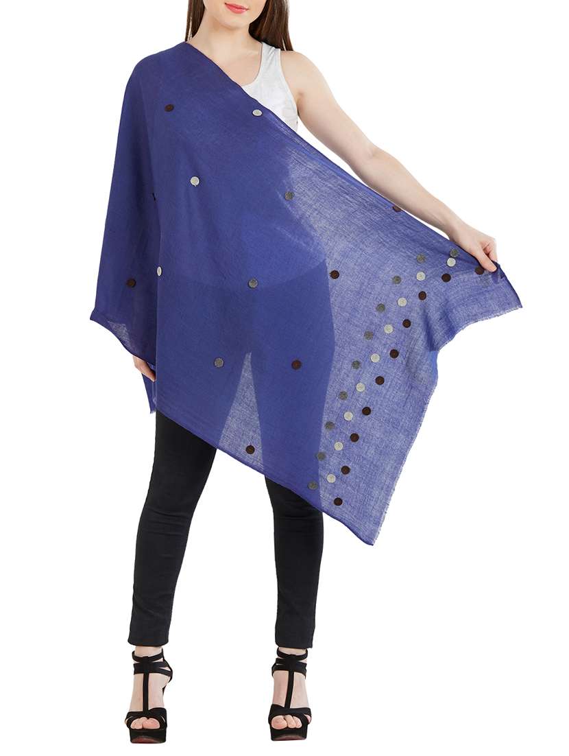 blue woolen stole - 14797042 -  Standard Image - 1