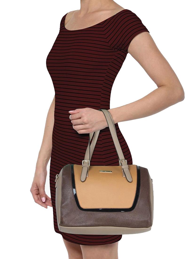 grey leatherette duffel handbag - 14797747 - Standard Image - 4