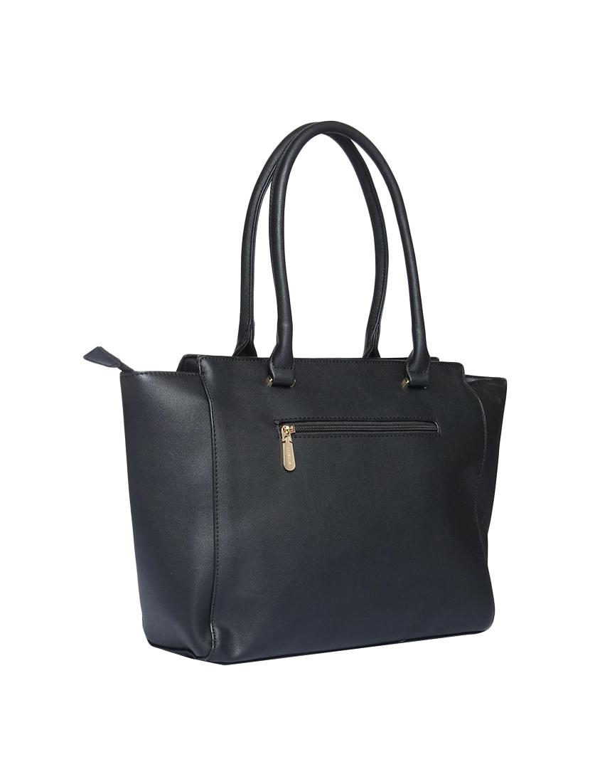 black leatherette regular handbag - 14797755 - Standard Image - 1