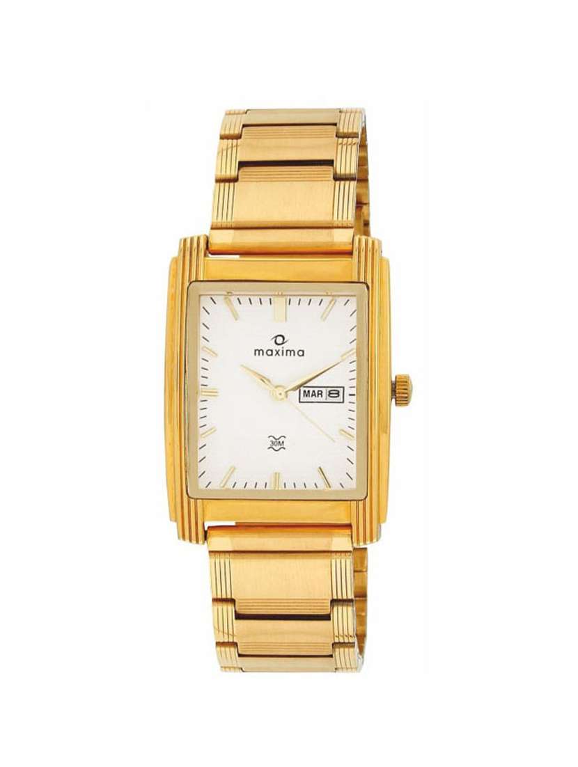 maxima white dial watch  for men  - 06992cmgy