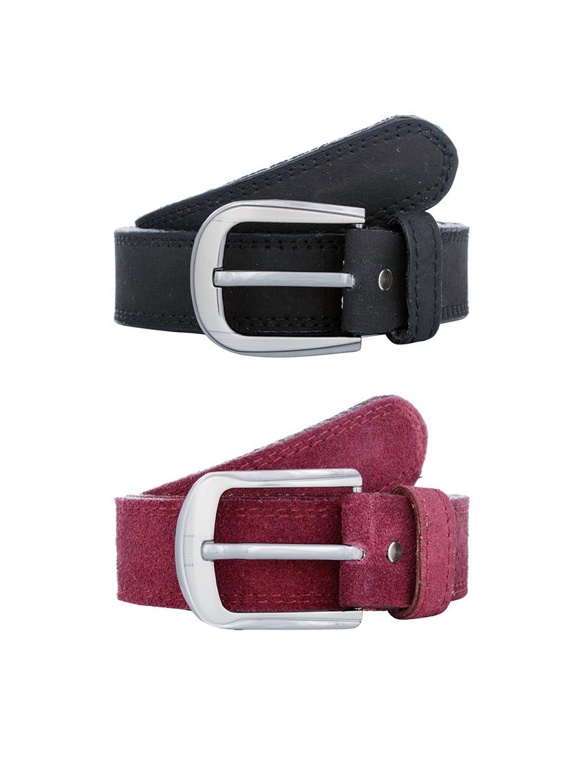 black & red leather belt - 14807753 -  Zoom Image - 0