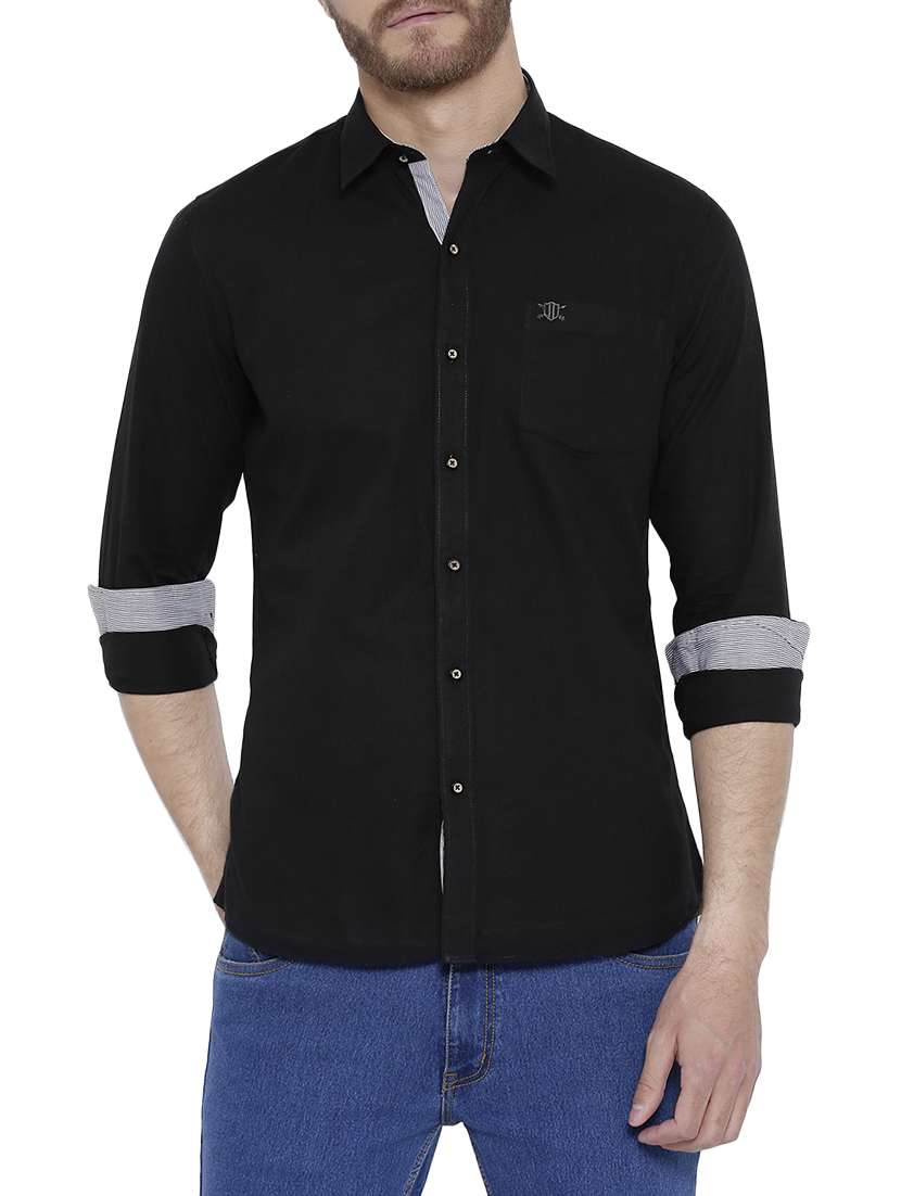 black cotton casual shirt