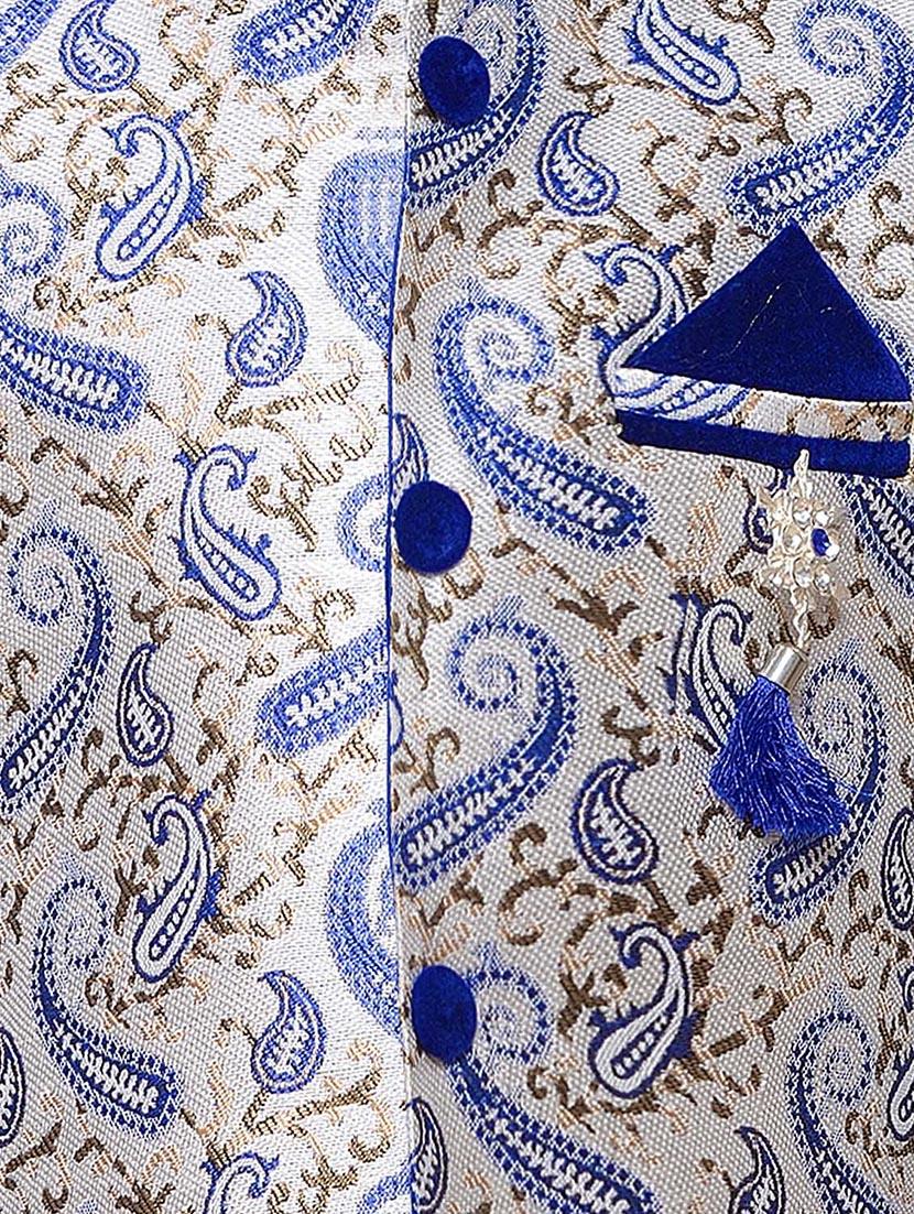 blue jute kurta set - 14808682 - Standard Image - 4