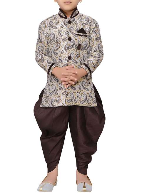 brown jute kurta set - 14808683 - Standard Image - 0