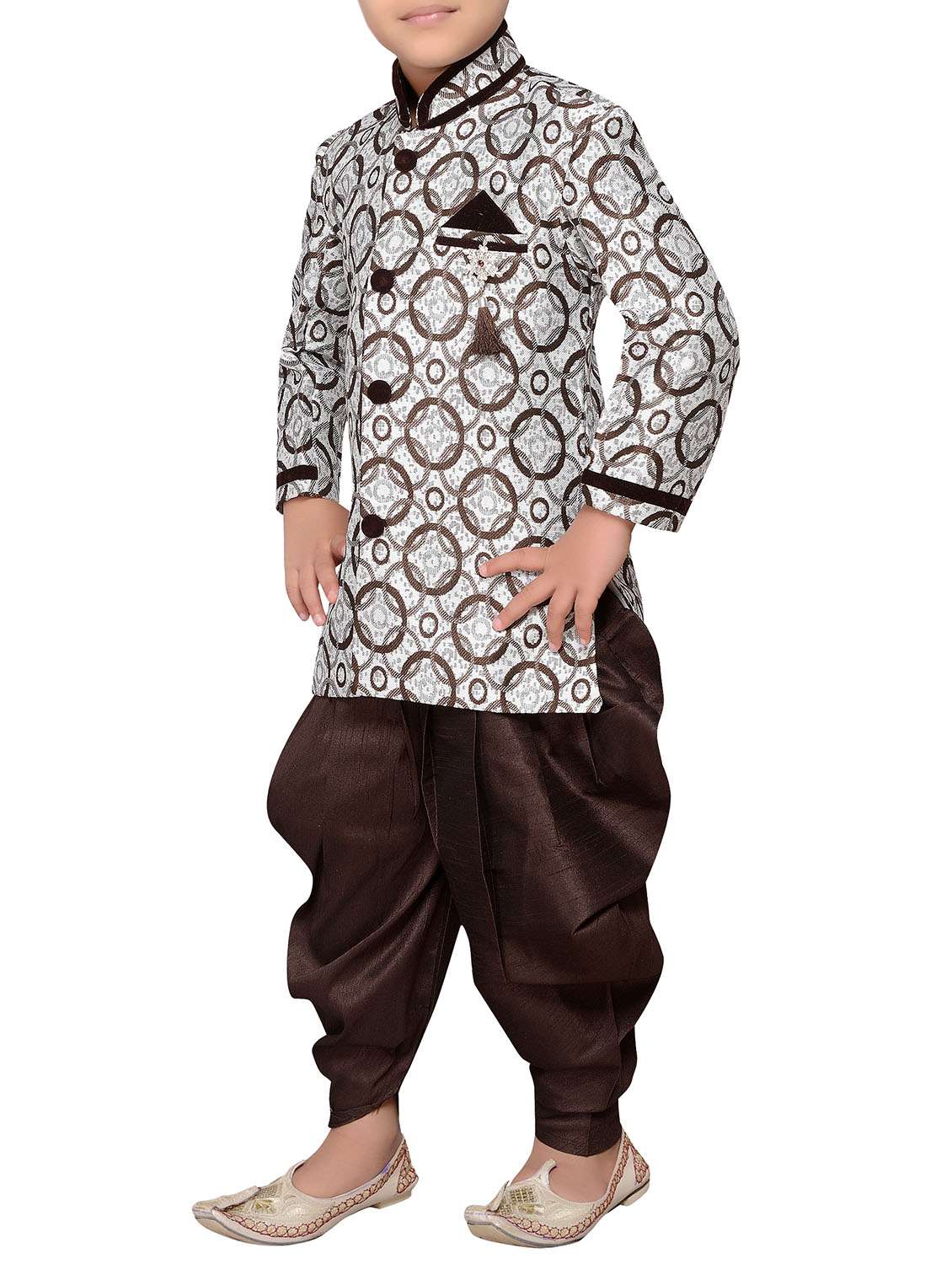brown jute sherwani set - 14808685 -  Standard Image - 1