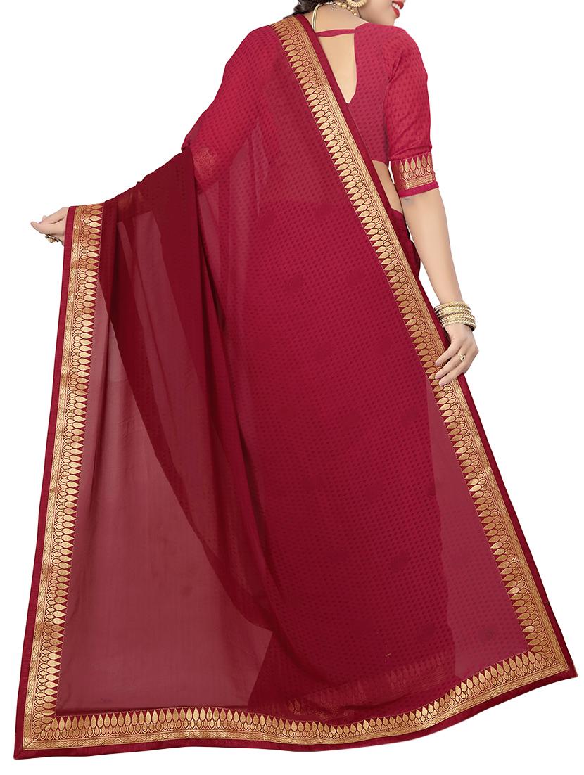 pink printed saree with blouse - 14809481 - Standard Image - 1