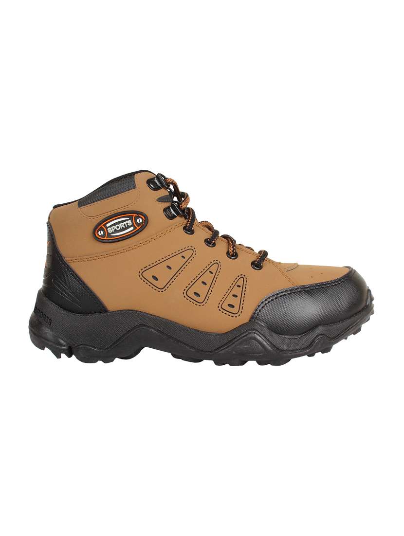 brown leatherette trekking shoe - 14810965 -  Standard Image - 1