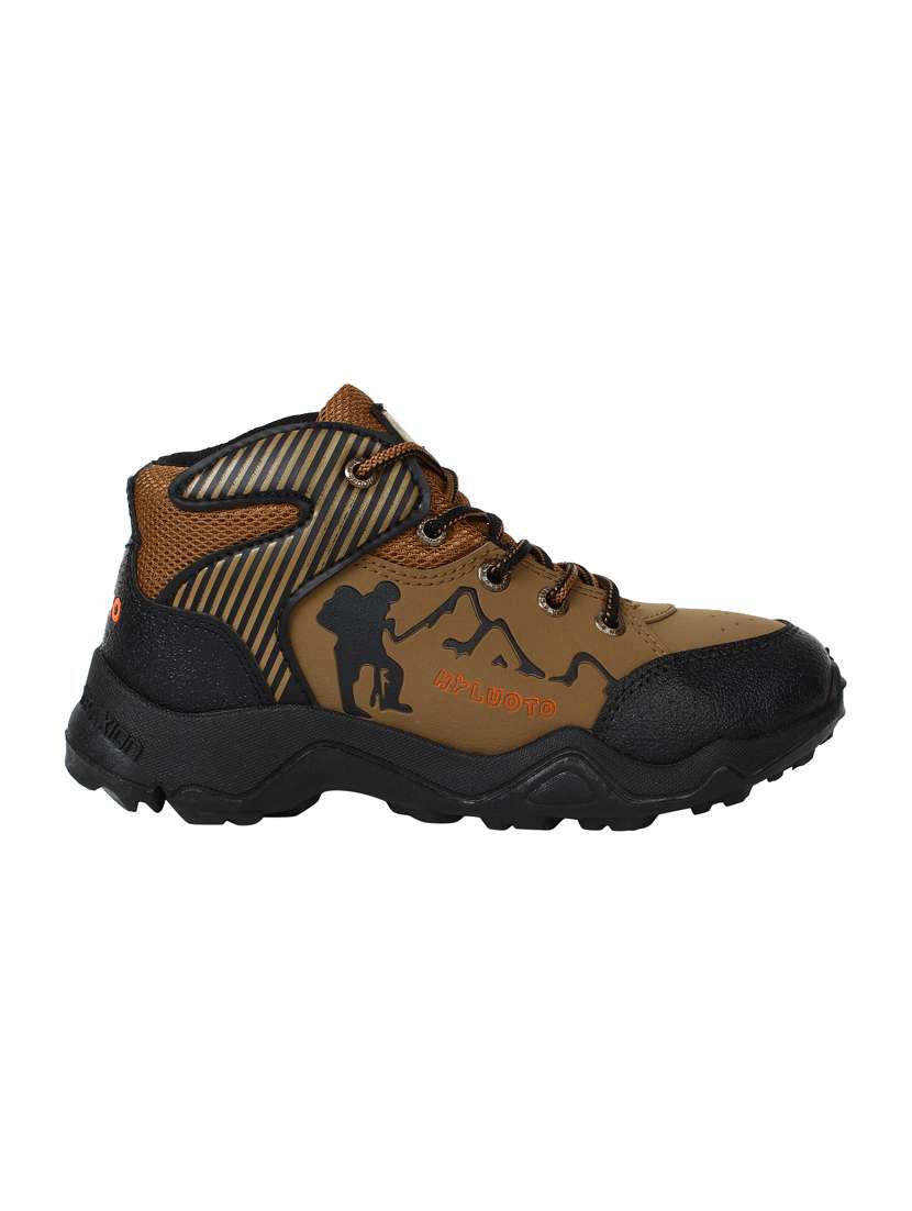 brown leatherette trekking shoe - 14810975 -  Standard Image - 1