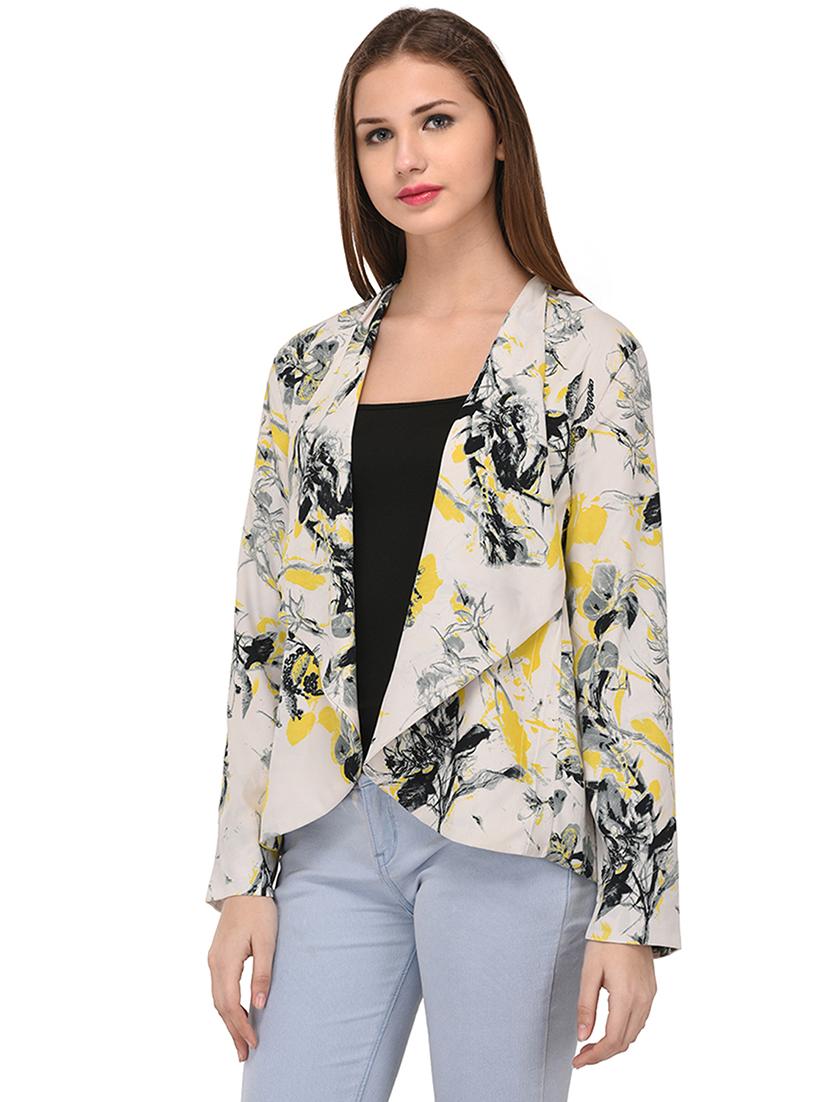 yellow printed shrug - 14811700 - Standard Image - 1