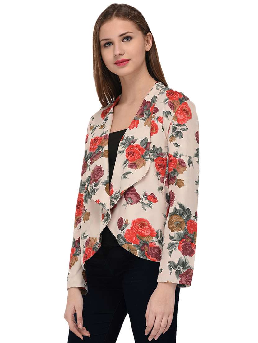 beige colored printed shrug - 14811701 -  Standard Image - 1