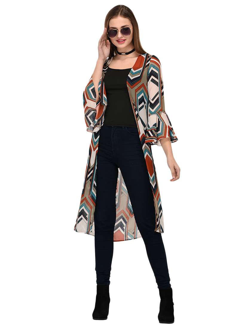 green printed shrug - 14812236 -  Standard Image - 1