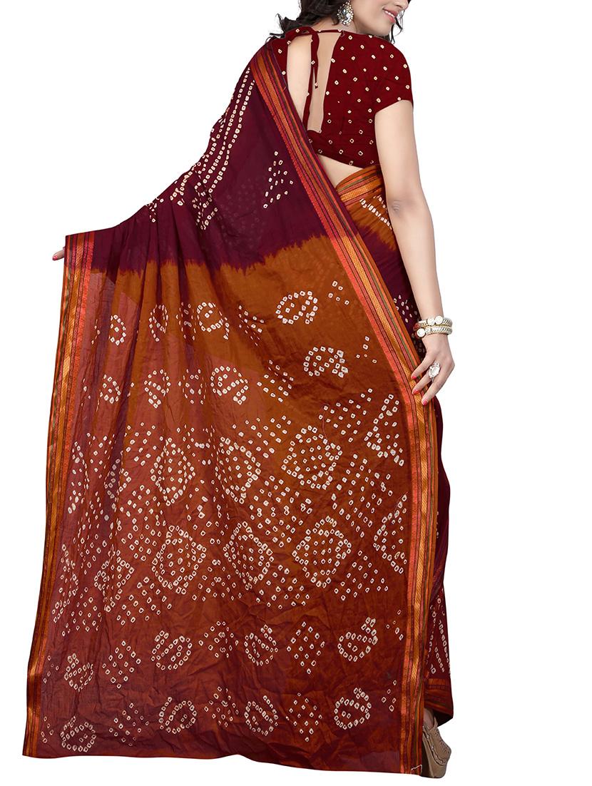 black art silk bandhani saree with blouse - 14812300 - Standard Image - 1
