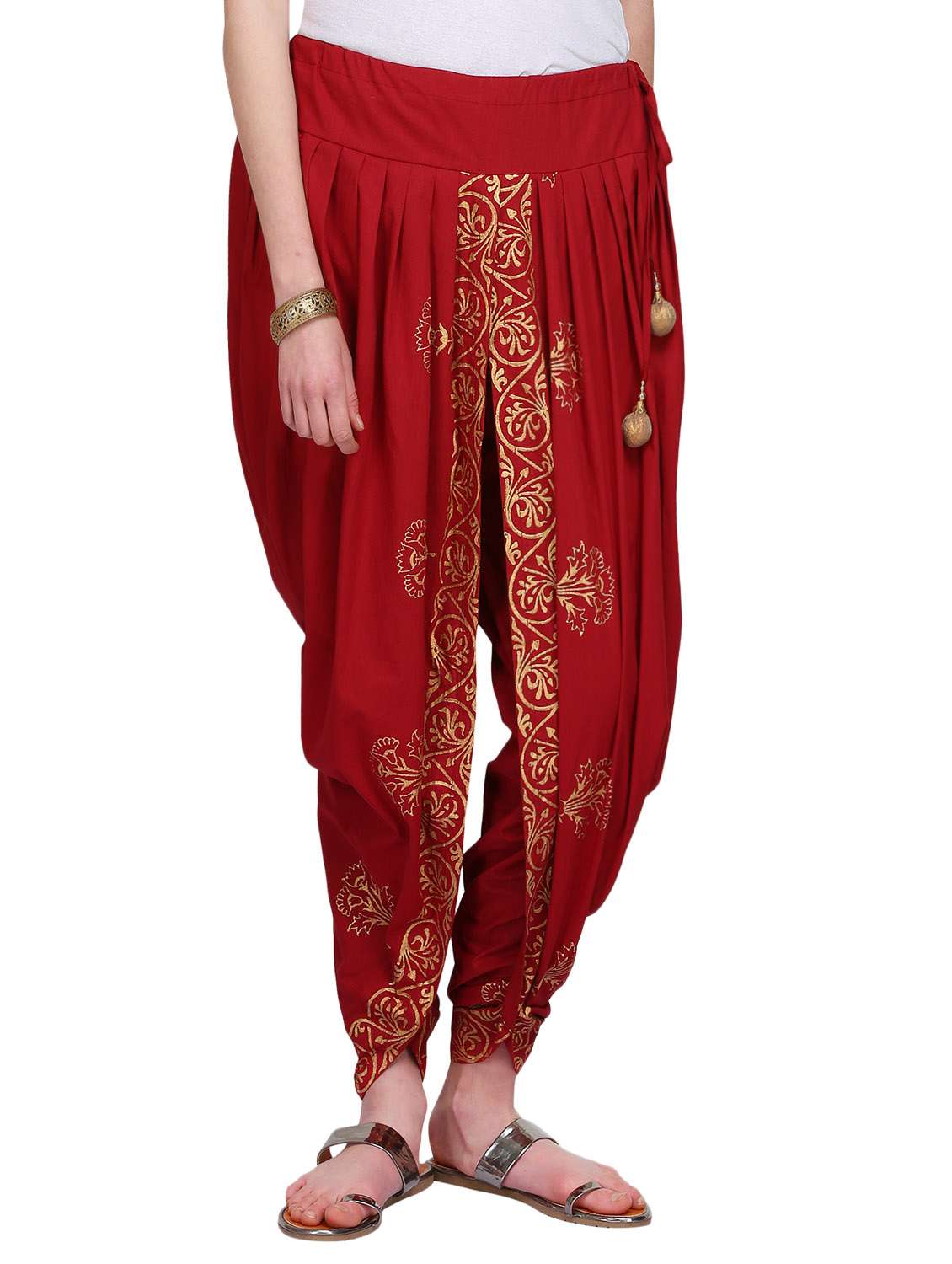 kaanchie nanggia red cotton dhoti salwar