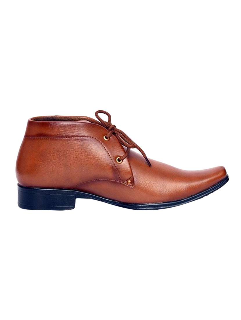tan leatherette lace-up derby
