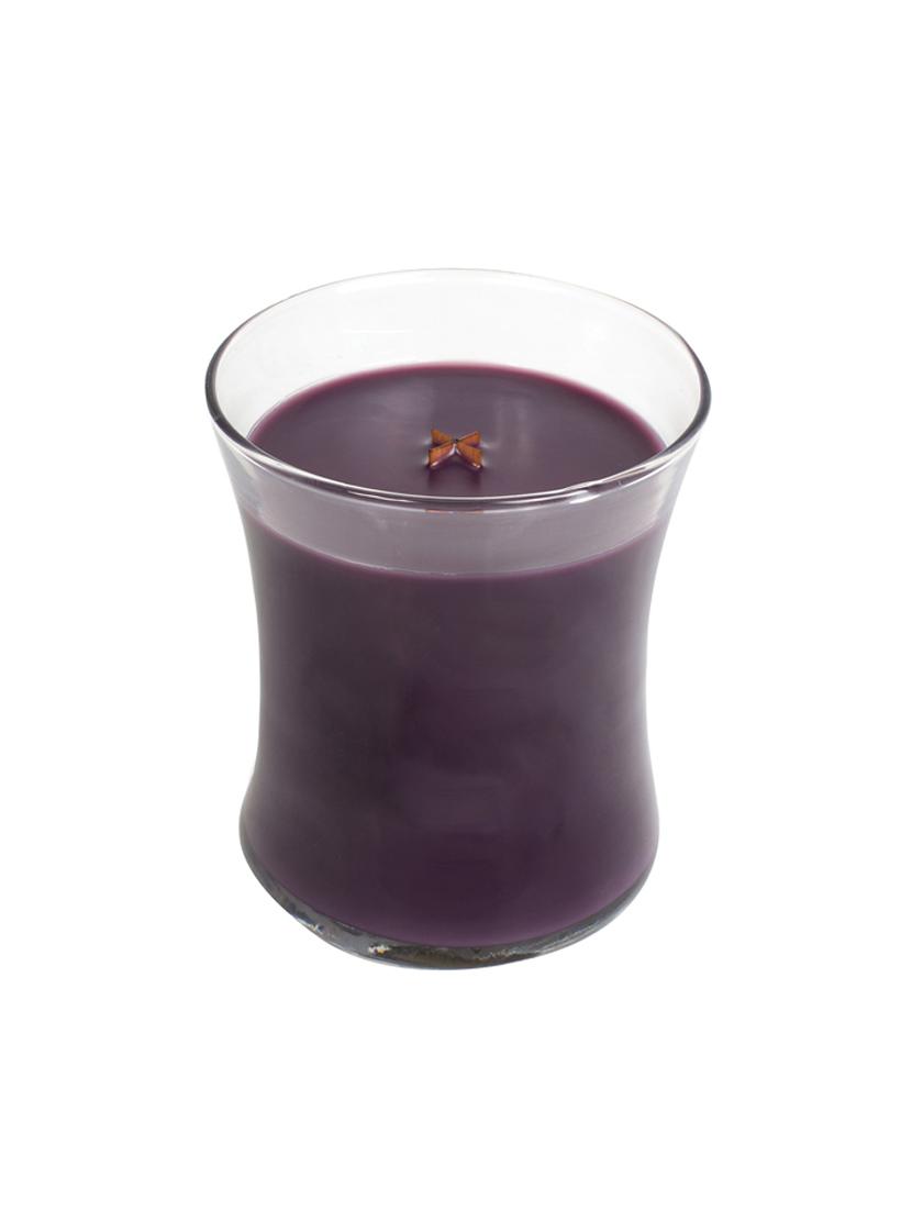 first row aromatic fables 10oz strawberry fragrance soy wax purple color wood wick glass jar candle - 14815724 - Standard Image - 1