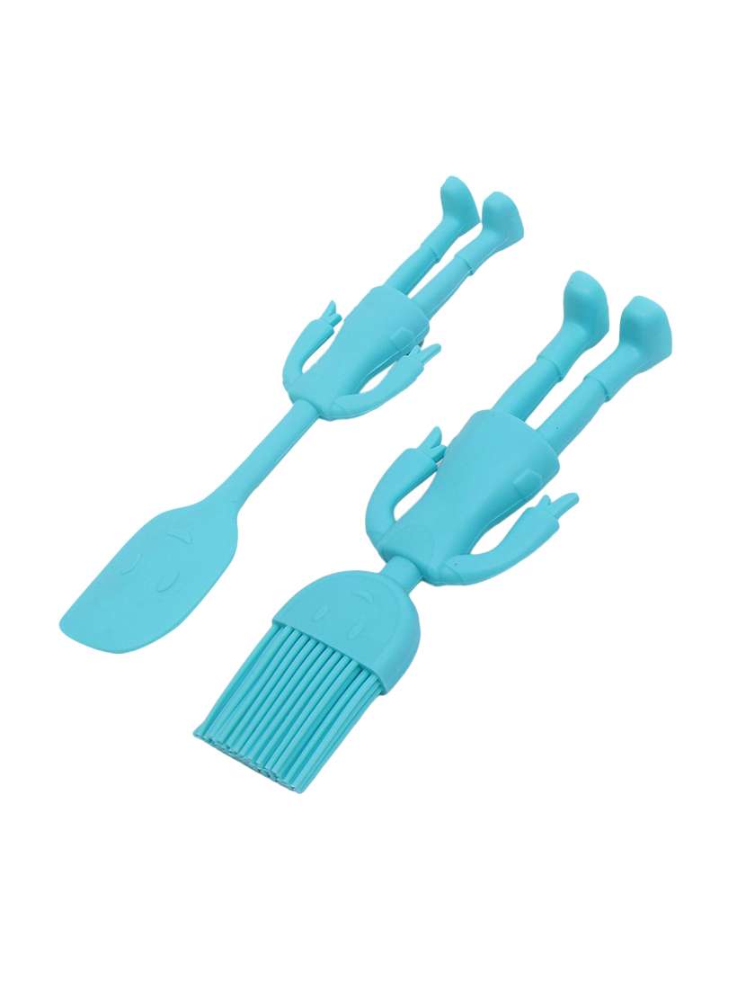 human cartoon shape blue spatula & basting brush - 14818036 -  Standard Image - 1