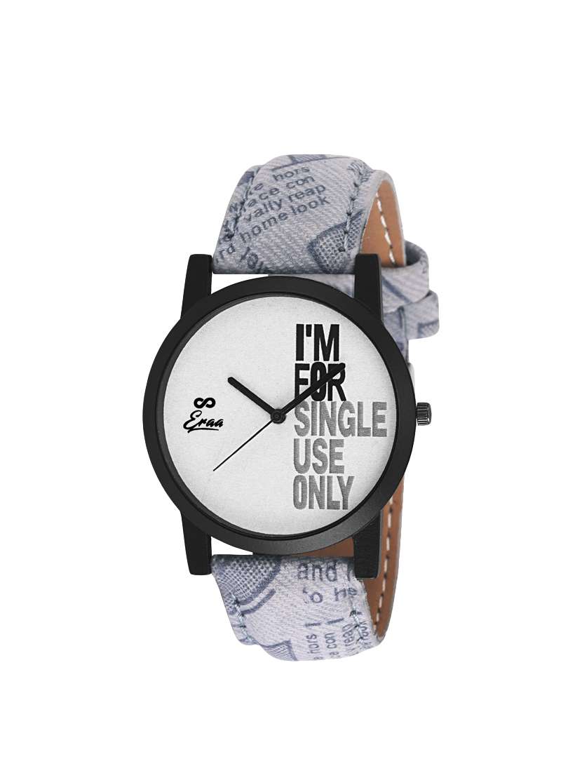 eraa smart grey & white analog wrist watch for men