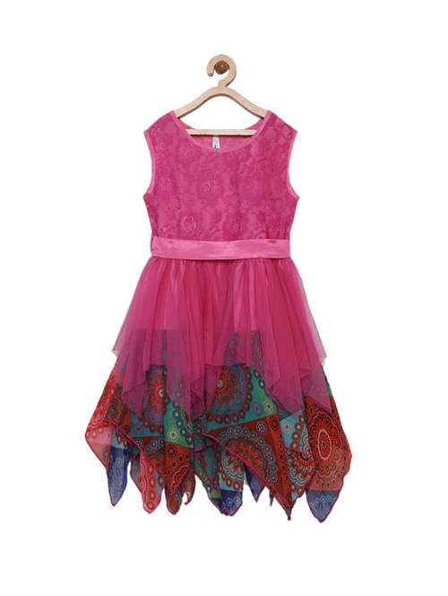 girls round neck sleeveless frock - 14842327 - Standard Image - 0