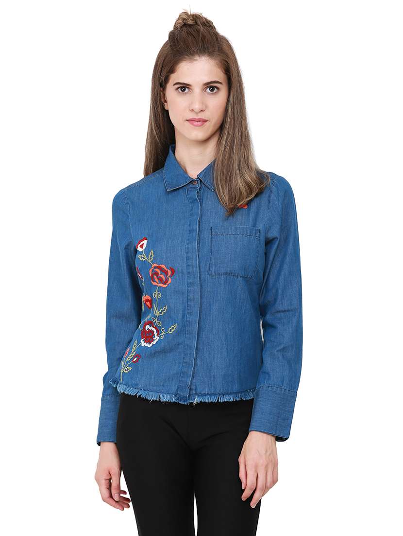 blue denim regular shirt