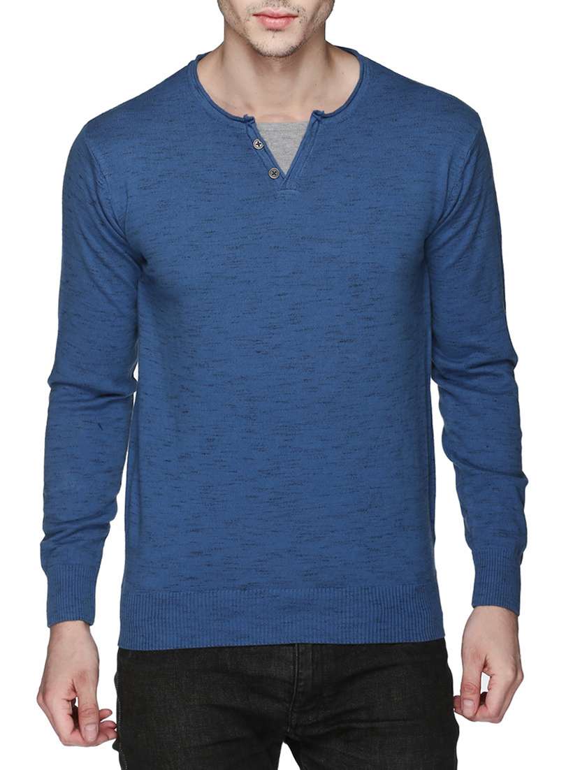 blue cotton pullover