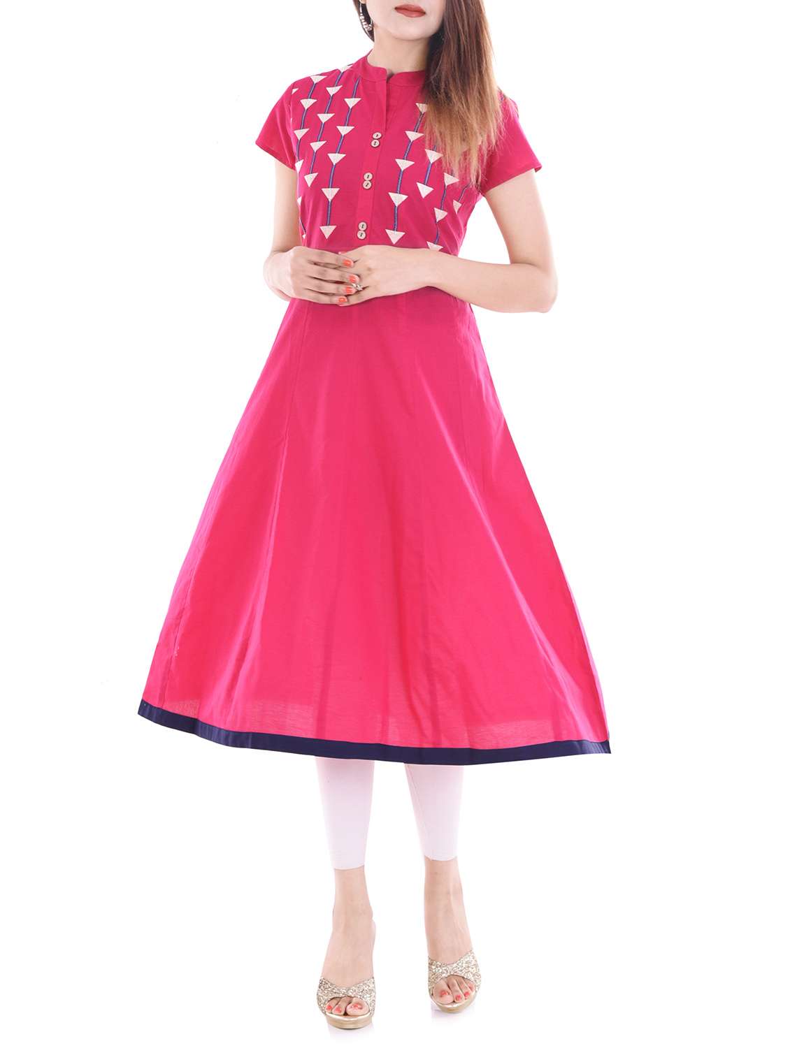 pink cotton aline kurta