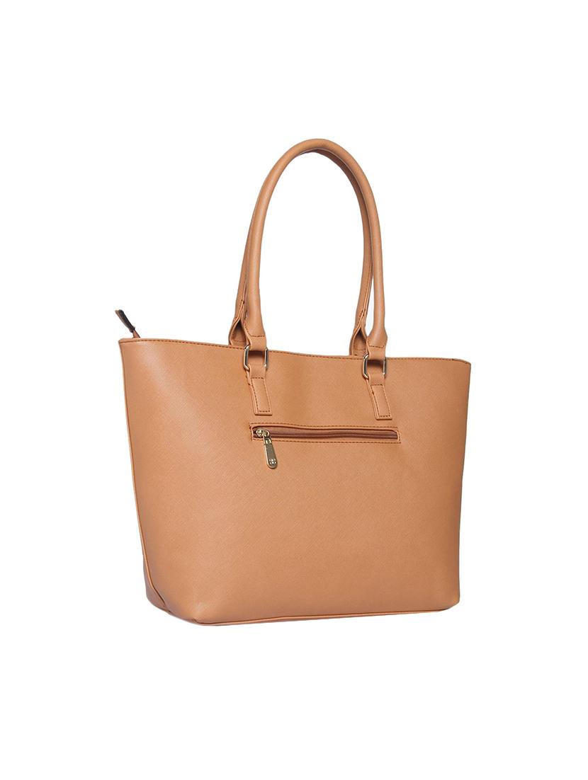 tan leatherette regular handbag - 14852845 - Standard Image - 1