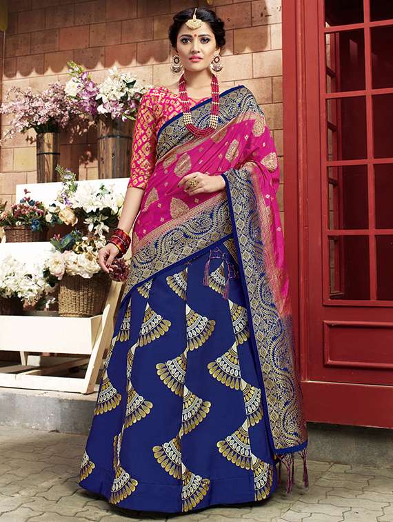 banarasi contrast flared lehenga