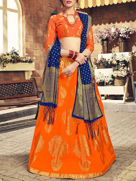 banarasi contrast flared lehenga