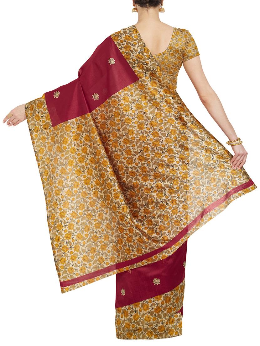 ditsy floral printed saree with blouse - 14853598 - Standard Image - 1
