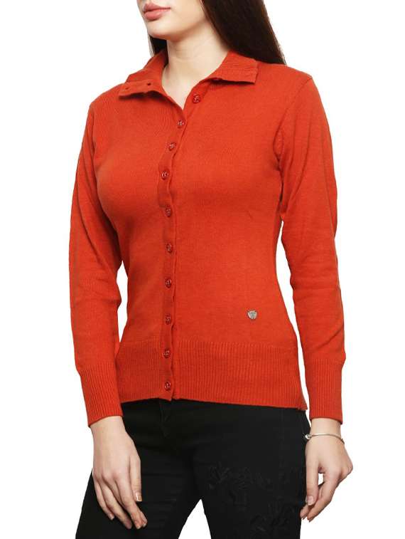 orange woolen cardigan - 14855435 -  Standard Image - 1