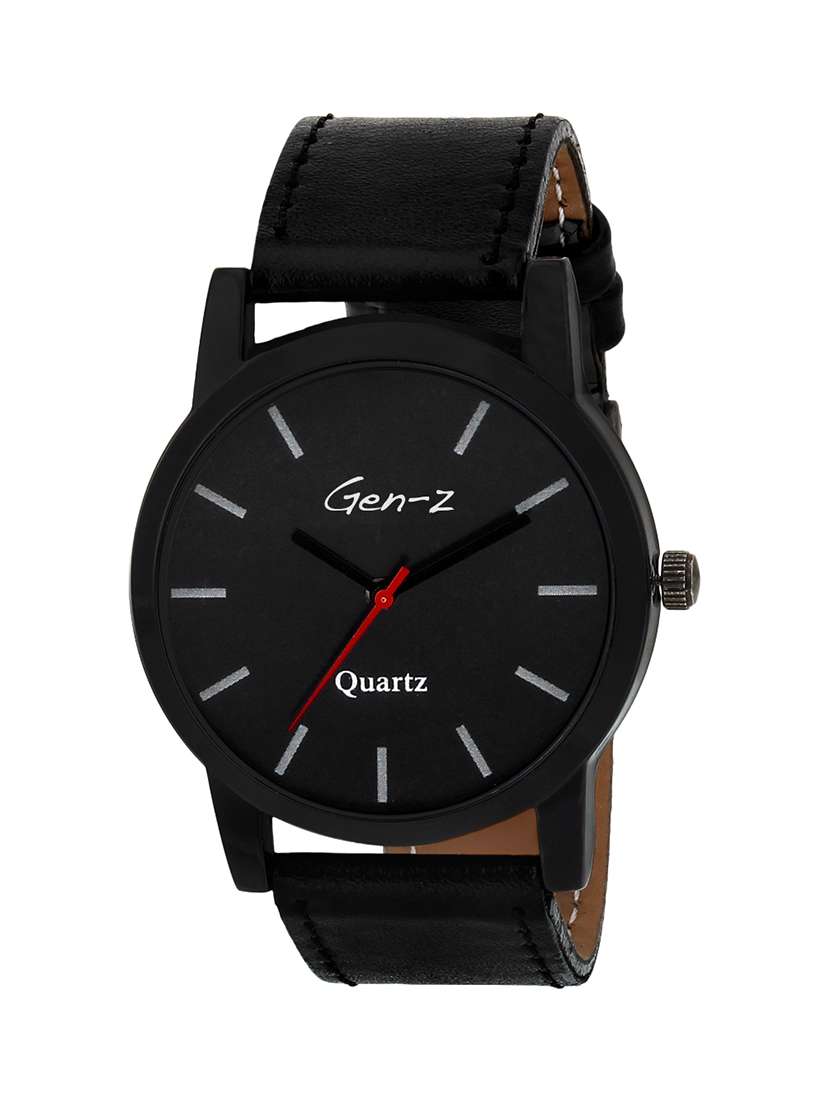 gen-z heavy dial royal youth black analog watch