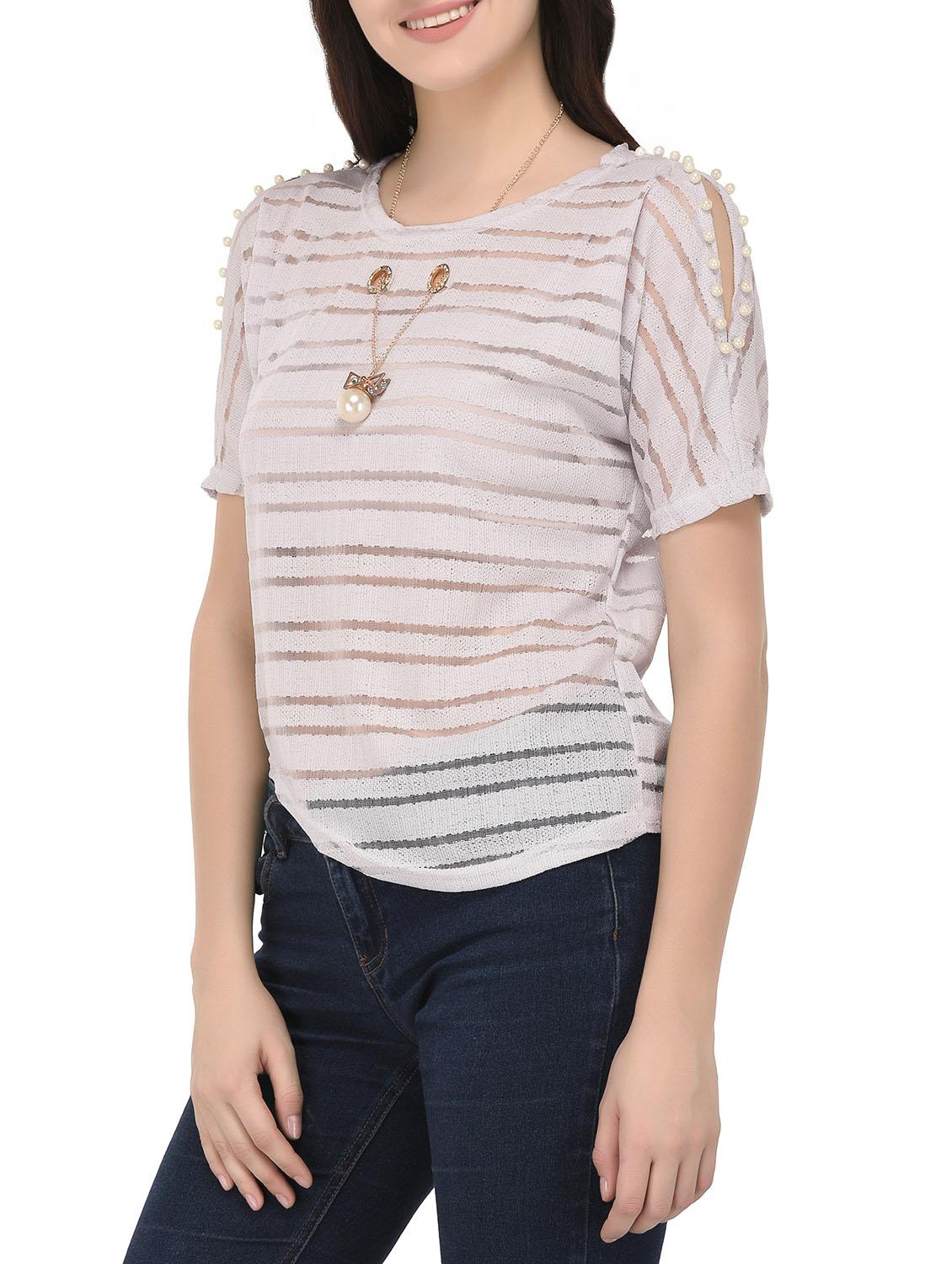 purple striped top - 14858386 - Standard Image - 1