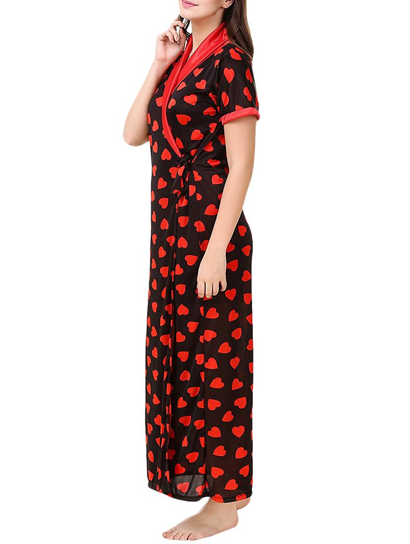 heart print sleepwear robe - 14860581 - Standard Image - 1