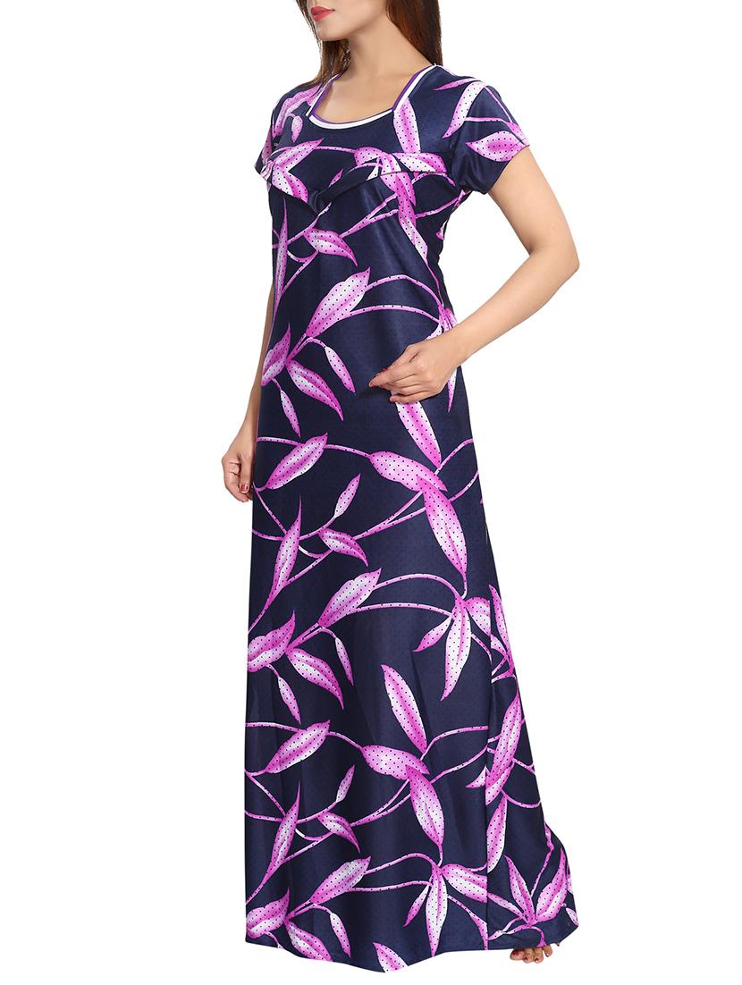 dark blue maternity wear sleepwear gown - 14860607 -  Standard Image - 1