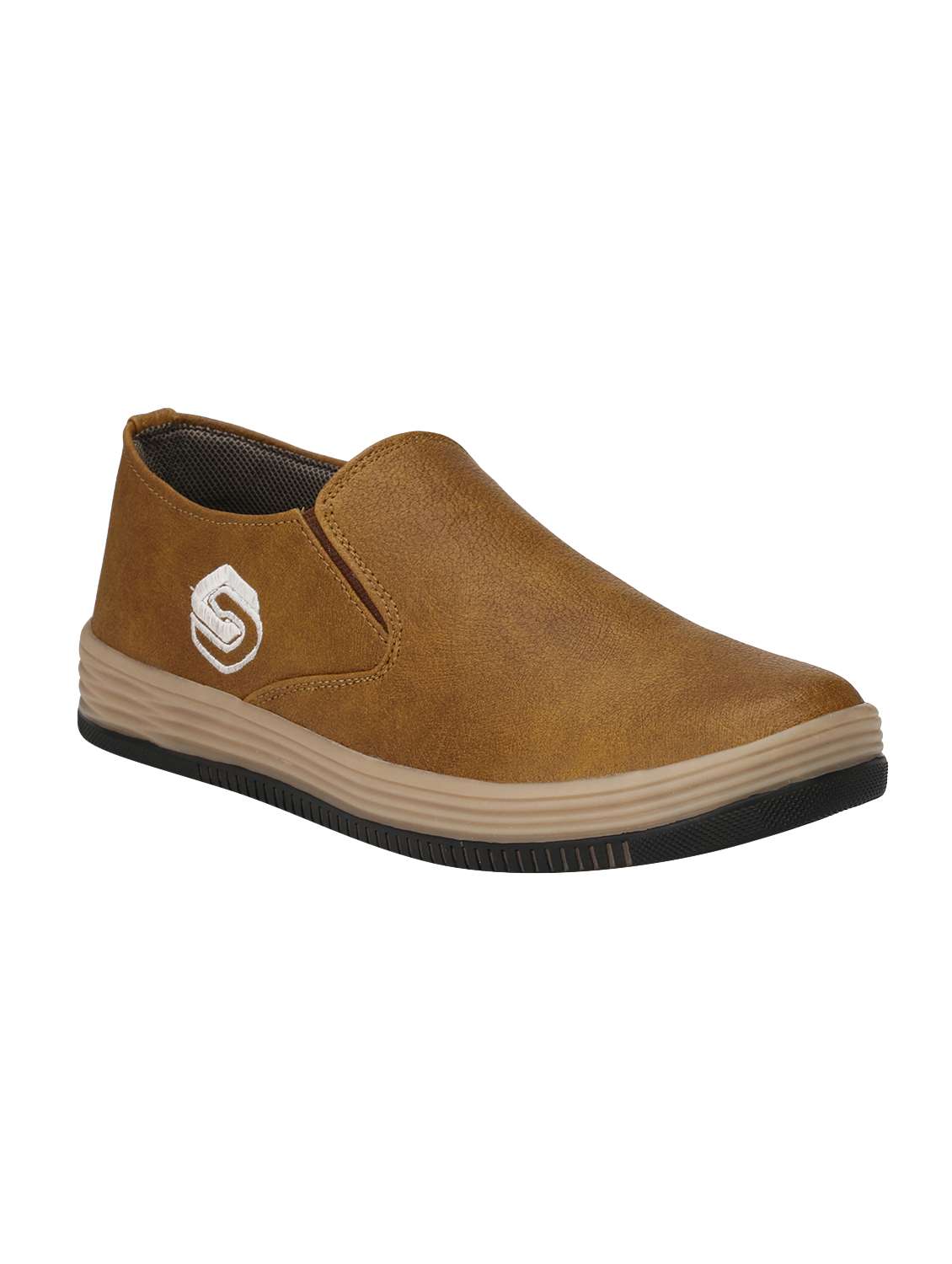 brown leatherette casual slipon