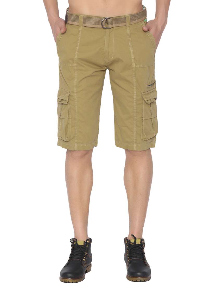 beige cotton shorts